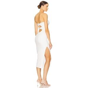 Katie May Ashun Dress in Ivory strapless midi